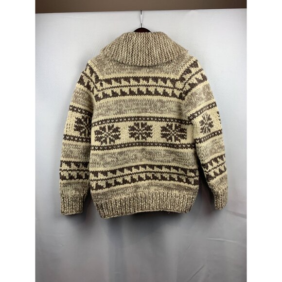 Women’s TUAK Pattern Beige Wool Sweater Size M-L - Picture 2 of 11